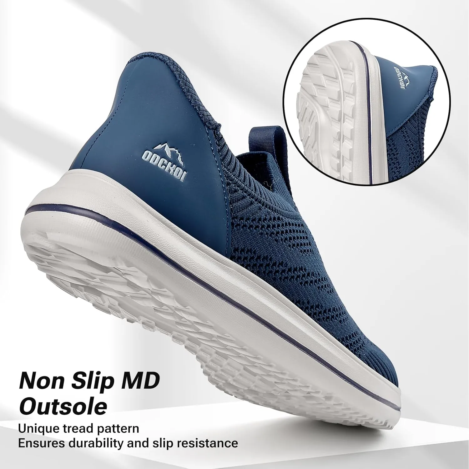 Men’s Hands Free Slip On Walking Shoes Lightweight Athletic Non Slip Sneakers Comfortable Breathable Knit Slip in Casual Shoes