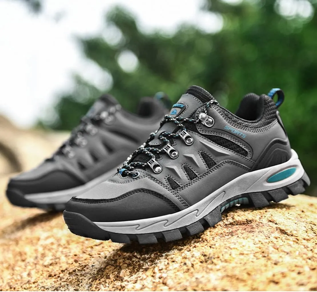 Men's Hiking Shoes Lace Up Waterproof Anti Slip Hiking Boots Outdoor Lightweight Trekking Sneakers Breathable Comfortable Outdoor Sports Shoes for Men