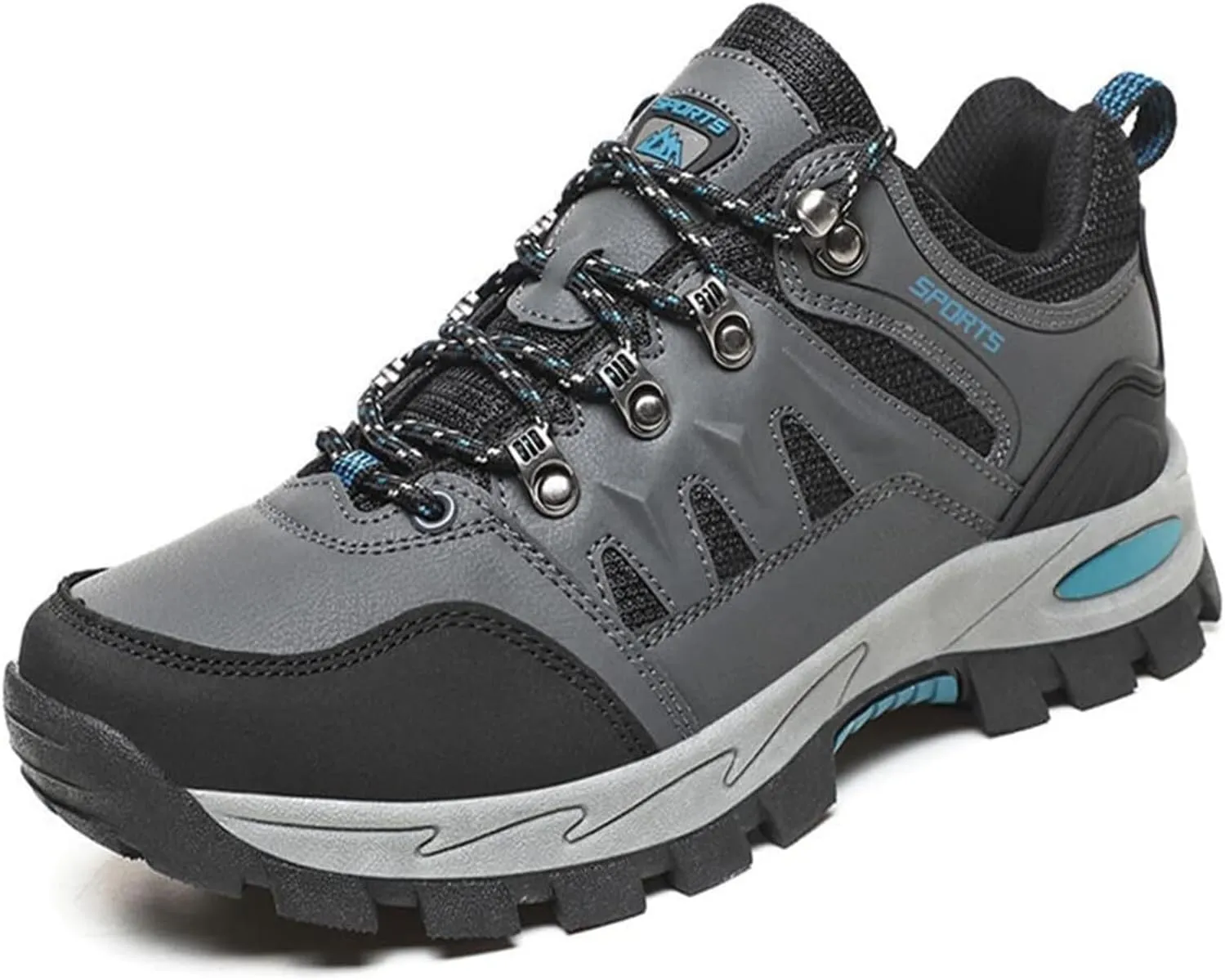 Men's Hiking Shoes Lace Up Waterproof Anti Slip Hiking Boots Outdoor Lightweight Trekking Sneakers Breathable Comfortable Outdoor Sports Shoes for Men