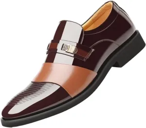 Mens Invisible Elevator Shoes Height Oxford Leather Slip On Business Formal Party Comfort Anti Slip