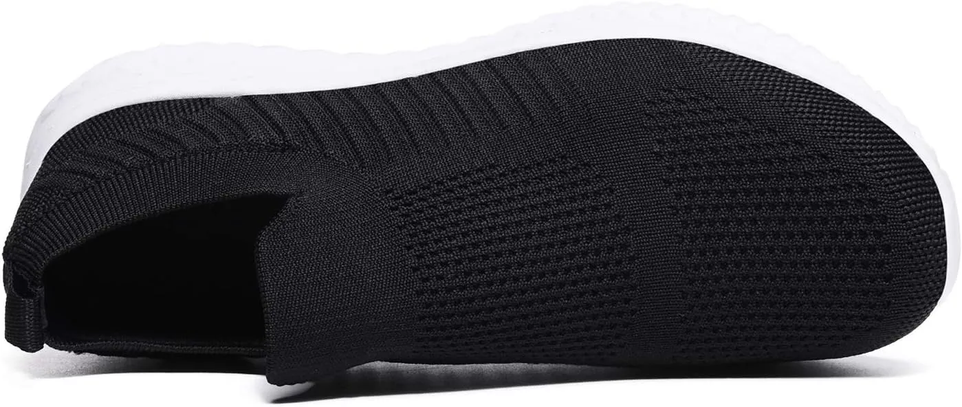 Mens Laceless Slip - on Mesh Knit Sneakers for Casual Athletic Walking & Running - Lightweight, Comfortable, Breathable