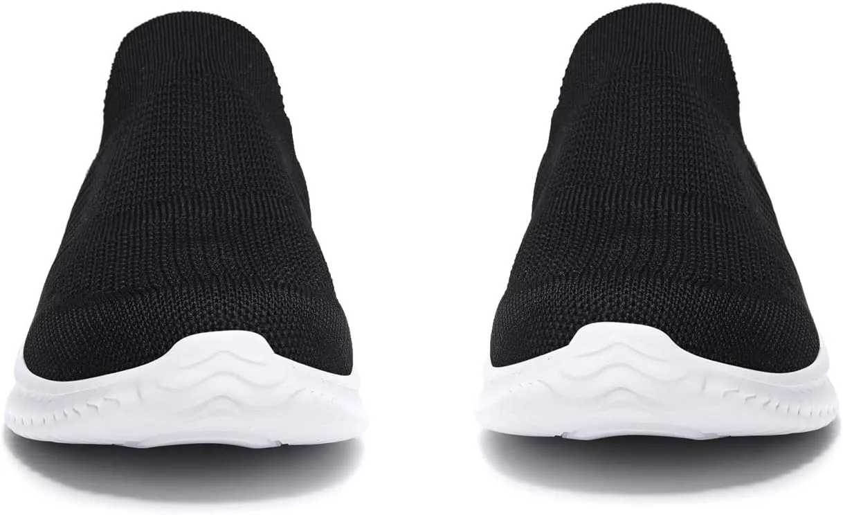 Mens Laceless Slip - on Mesh Knit Sneakers for Casual Athletic Walking & Running - Lightweight, Comfortable, Breathable