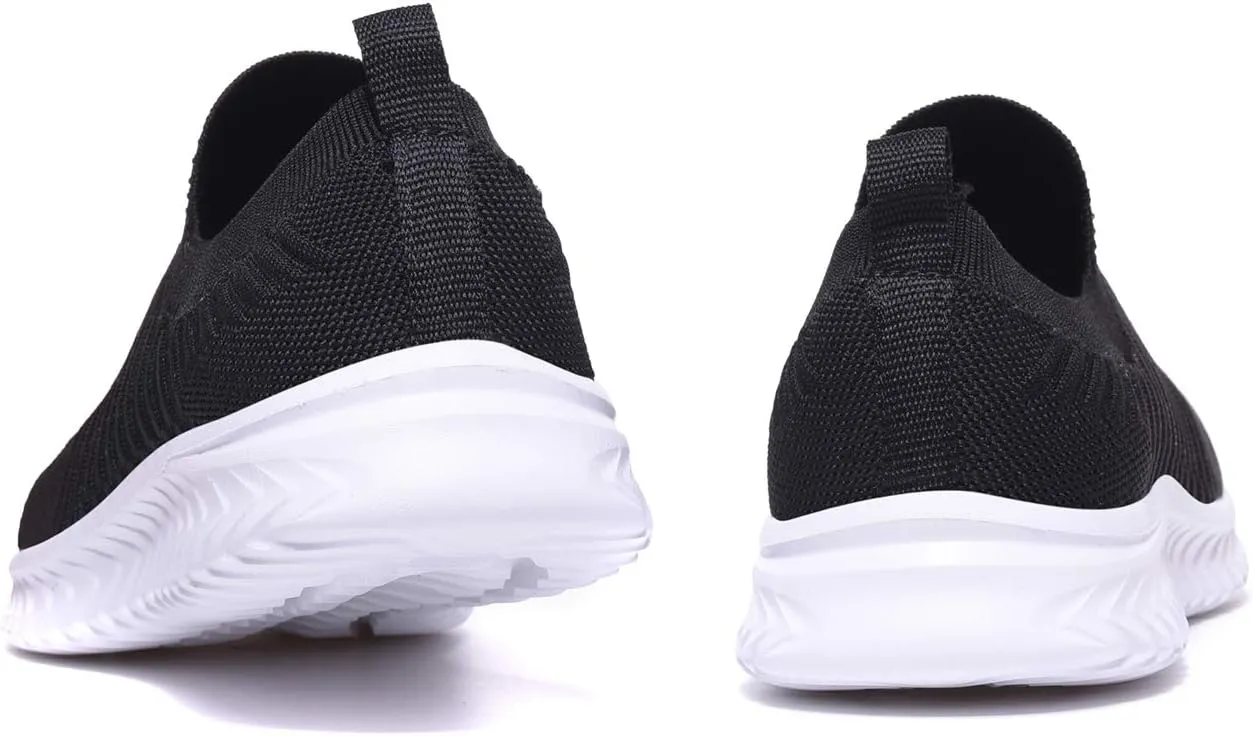 Mens Laceless Slip - on Mesh Knit Sneakers for Casual Athletic Walking & Running - Lightweight, Comfortable, Breathable