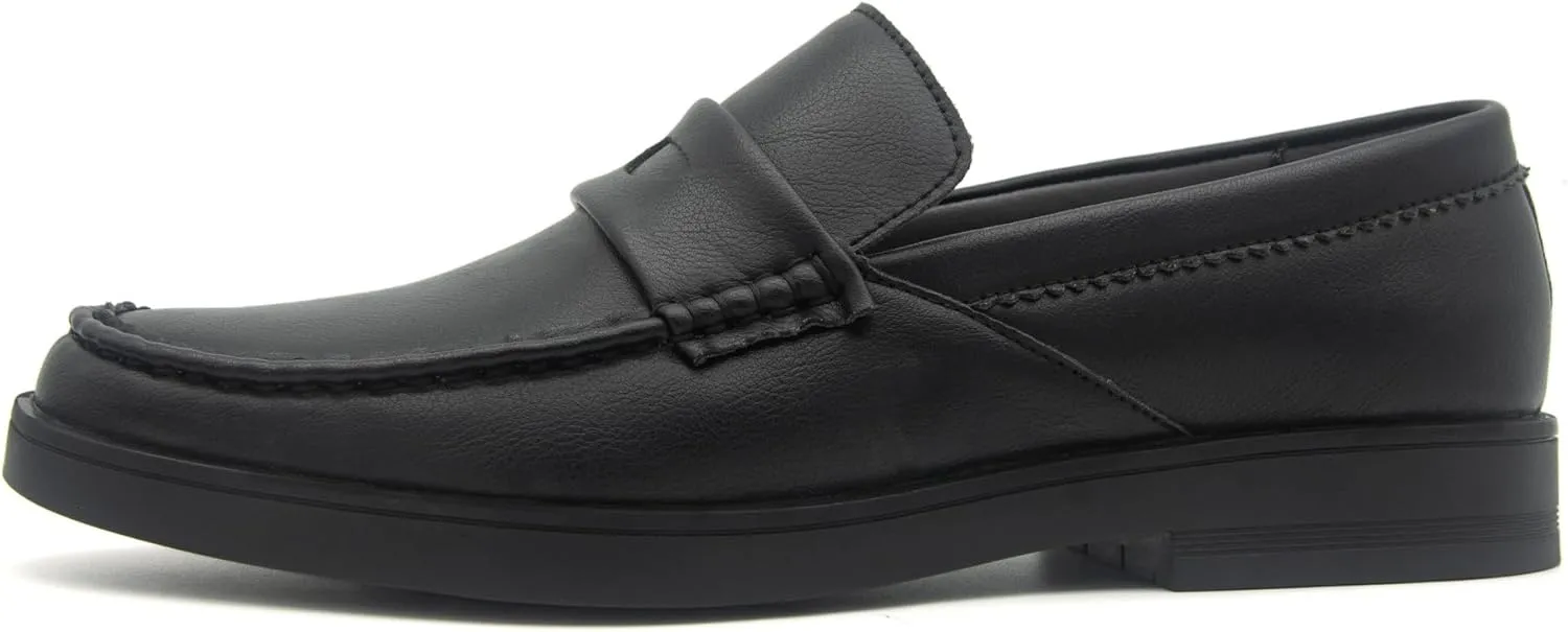 Men's Leather Penny Loafers Slip-on Casual Classic Lightweight Dress Shoes for Men