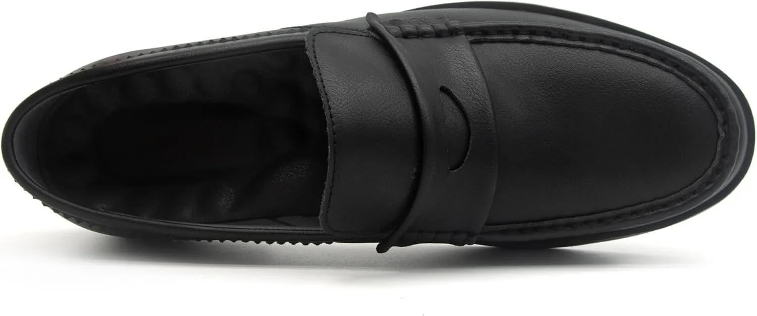 Men's Leather Penny Loafers Slip-on Casual Classic Lightweight Dress Shoes for Men