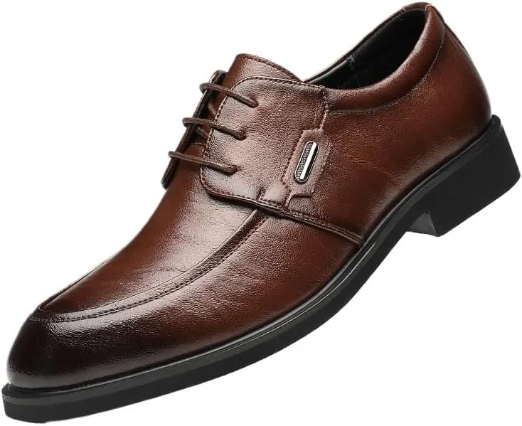 Mens Leather Shoes Luxury Slip-on Dress Shoes Wedding Breathable Business Oxford Derby