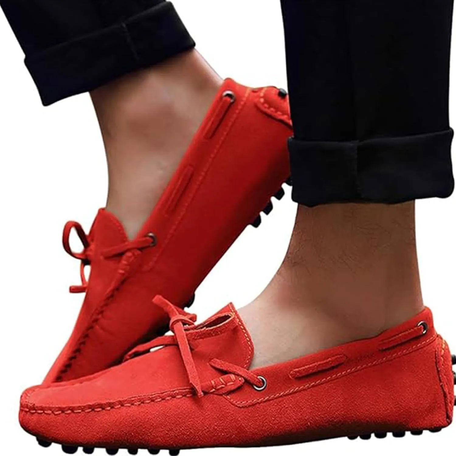 Men's Lightweight Loafers Classic Suede Leather Casual Slip-On Driving Party Shoes