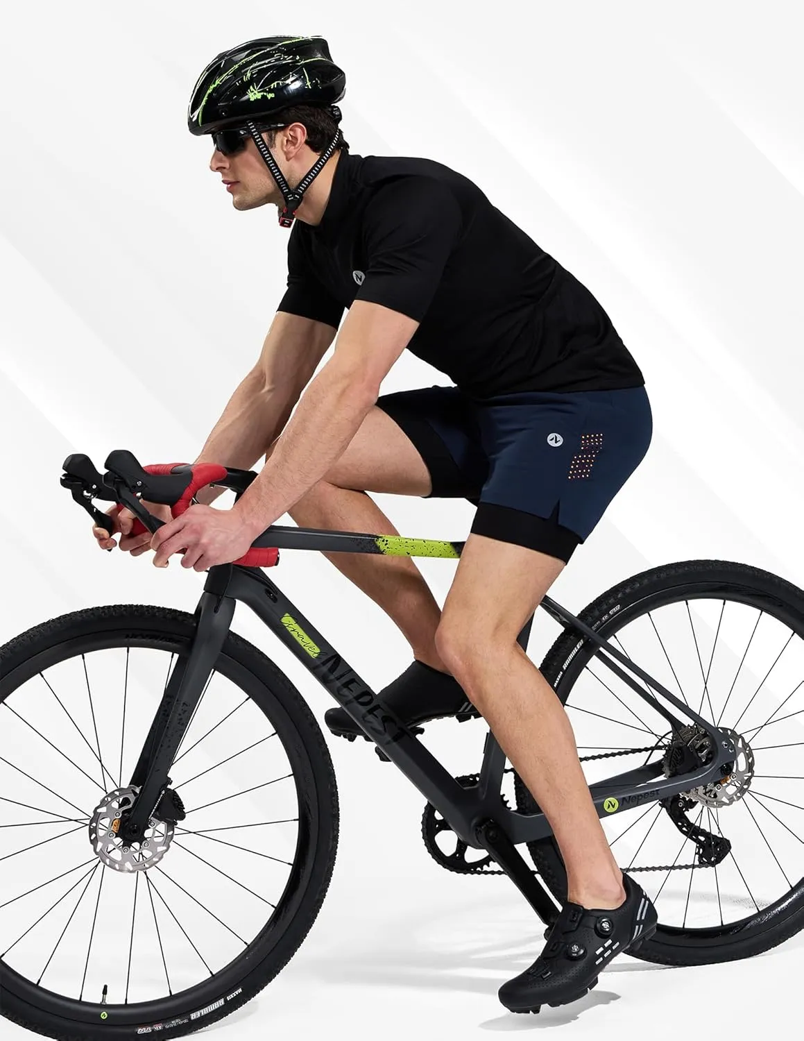 Men's Mountain Bike Shorts 4D Padded Cycling Bicycle Biker Riding Loose-fit Gel Padding MTB Shorts Zipper Pockets