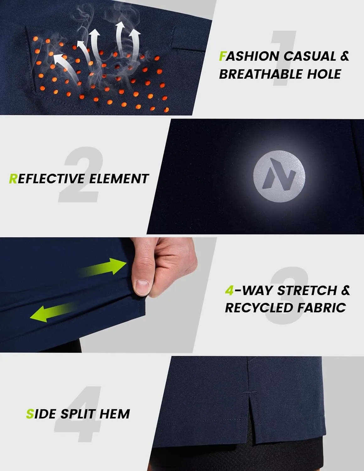 Men's Mountain Bike Shorts 4D Padded Cycling Bicycle Biker Riding Loose-fit Gel Padding MTB Shorts Zipper Pockets