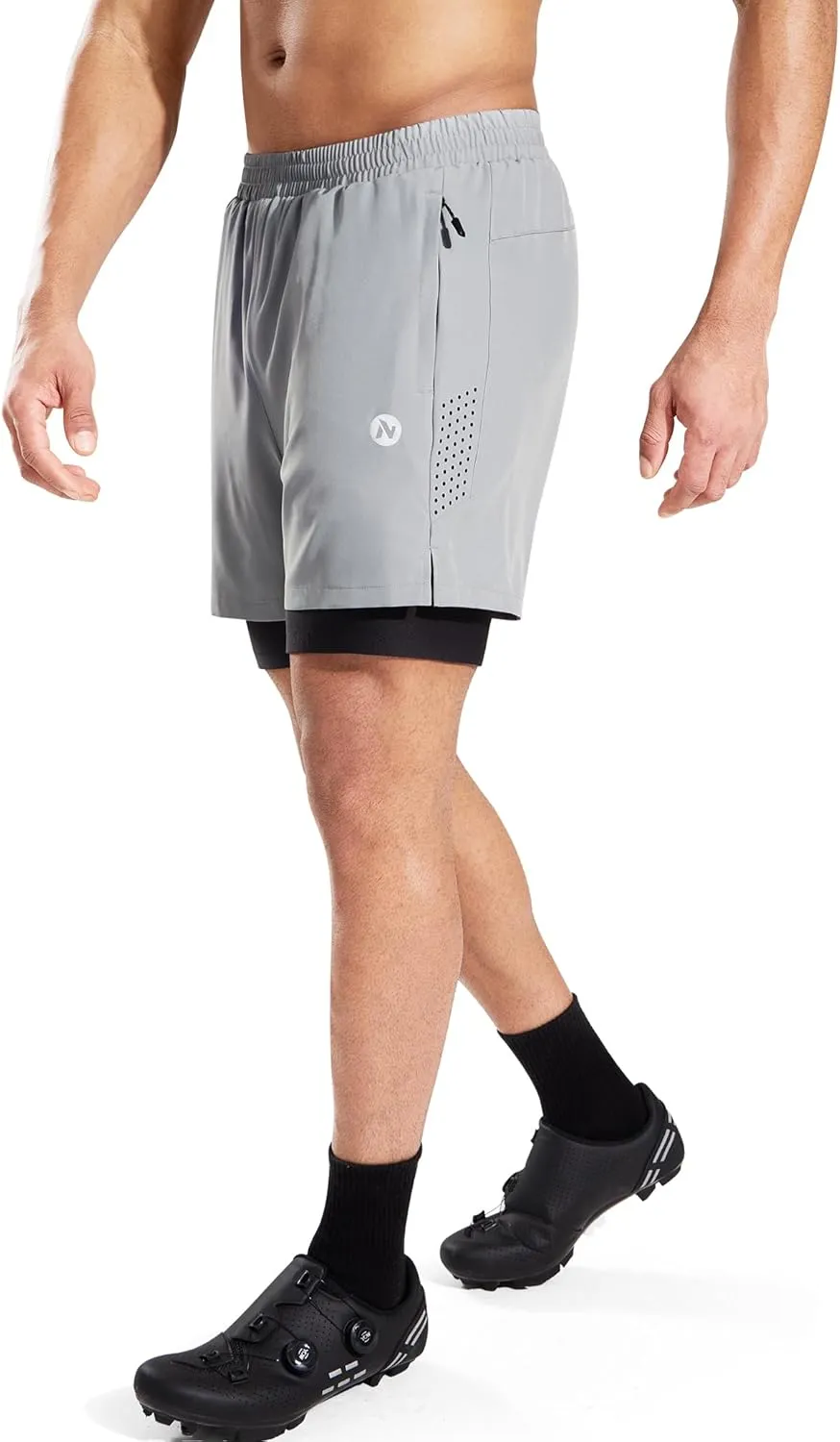 Men's Mountain Bike Shorts 4D Padded Cycling Bicycle Biker Riding Loose-fit Gel Padding MTB Shorts Zipper Pockets