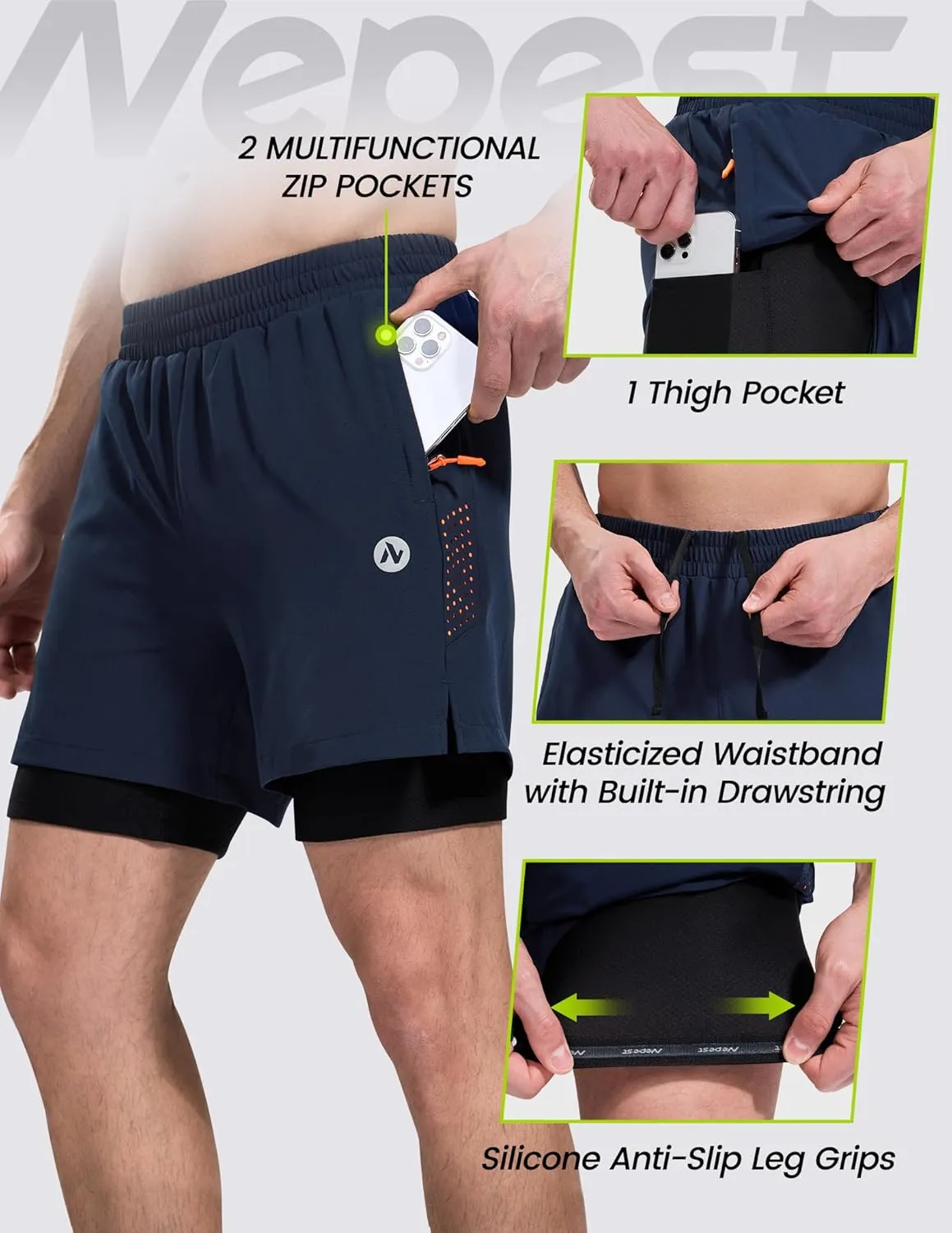 Men's Mountain Bike Shorts 4D Padded Cycling Bicycle Biker Riding Loose-fit Gel Padding MTB Shorts Zipper Pockets