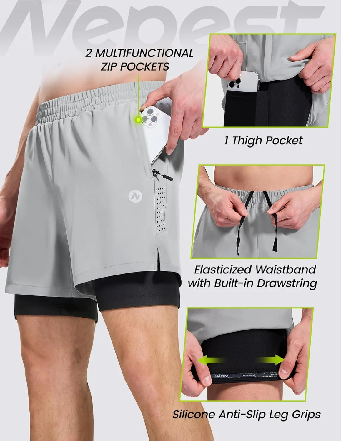 Men's Mountain Bike Shorts 4D Padded Cycling Bicycle Biker Riding Loose-fit Gel Padding MTB Shorts Zipper Pockets
