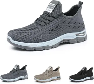 Men's Running Shoes Lightweight Breathe Mesh Sneakers Casual Slip On Walking Shoes