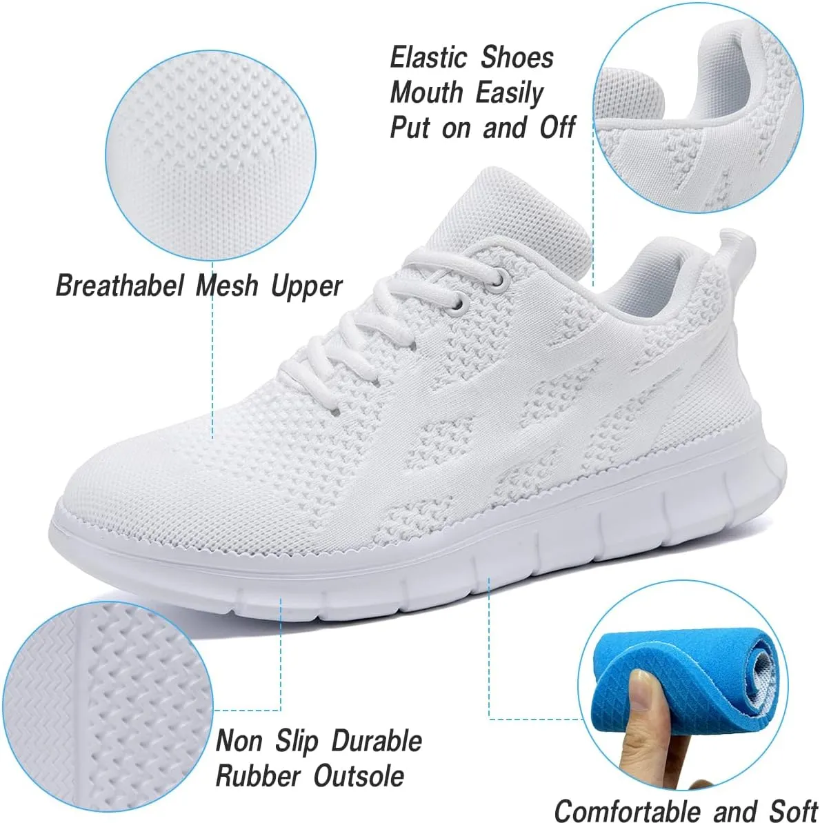 Mens Running Shoes Slip On Sneakers Walking Tennis Gym Athletic Sports Fashion Casual Breathable Shoes