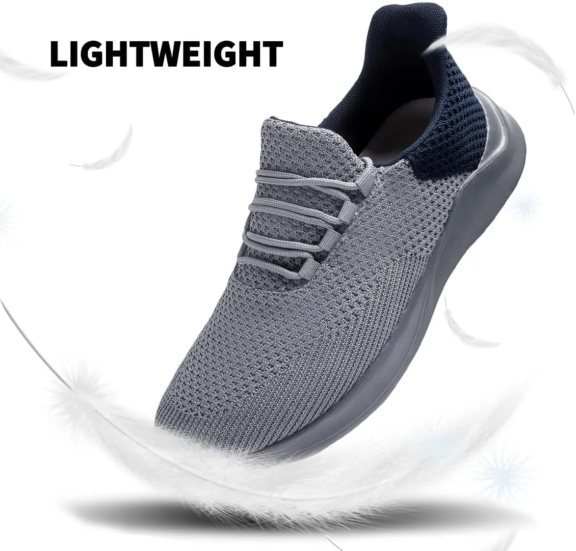 Mens Running Shoes Slip On Sneakers Walking Tennis Shoes Gym Athletic Sports Fashion Casual Breathable