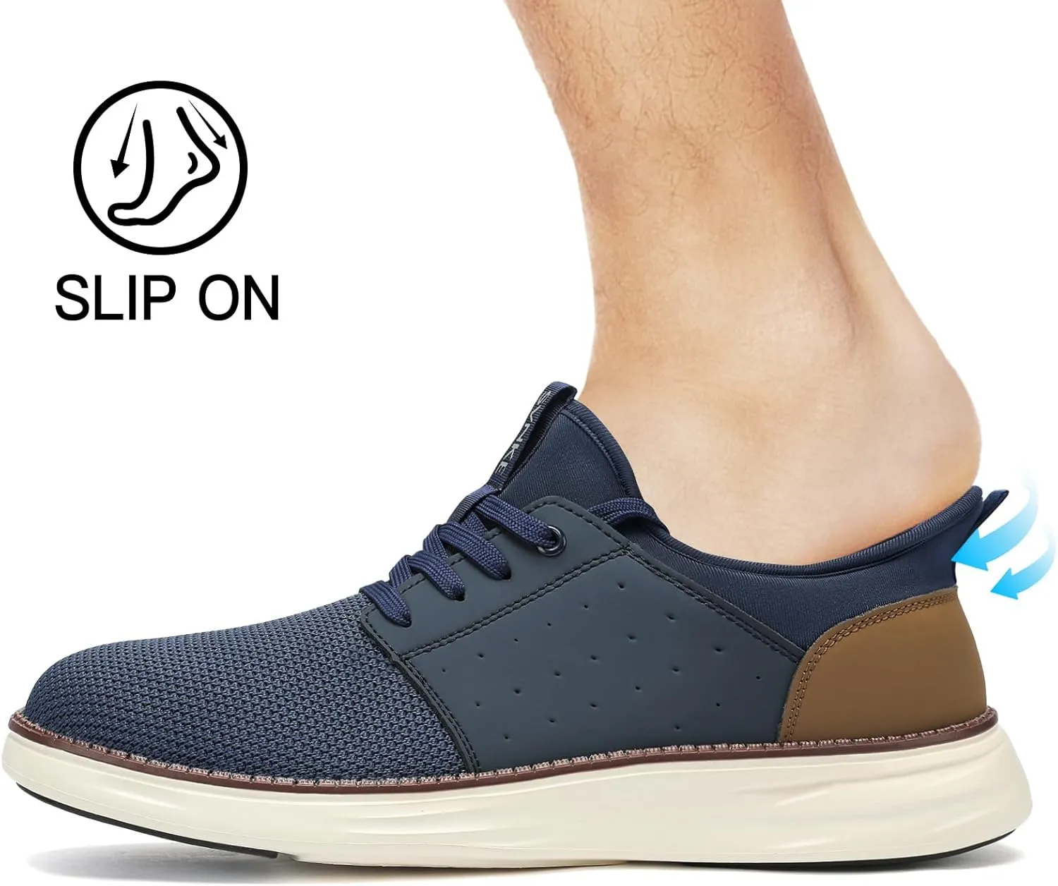 Men's Slip On Casual Fashion Shoes Hands Free Dress Sneakers Comfortable Lightweight Walking Shoes