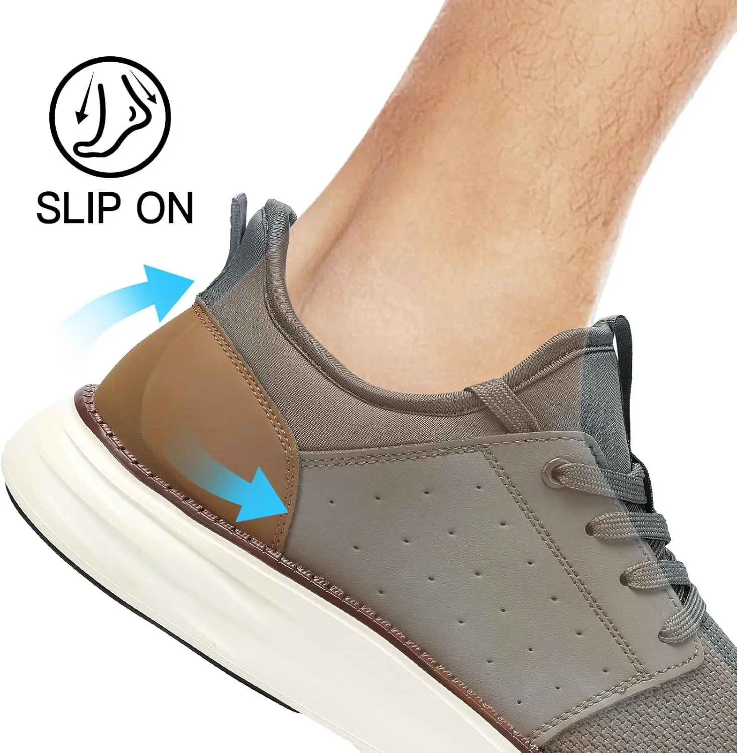 Men's Slip On Casual Fashion Shoes Hands Free Dress Sneakers Comfortable Lightweight Walking Shoes