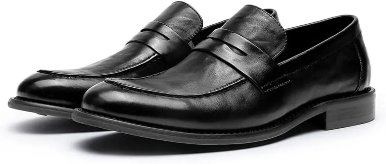 Men’s Slip-On Oxfords, Leather Dress Shoes for Business