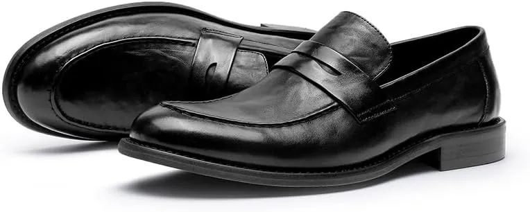 Men’s Slip-On Oxfords, Leather Dress Shoes for Business