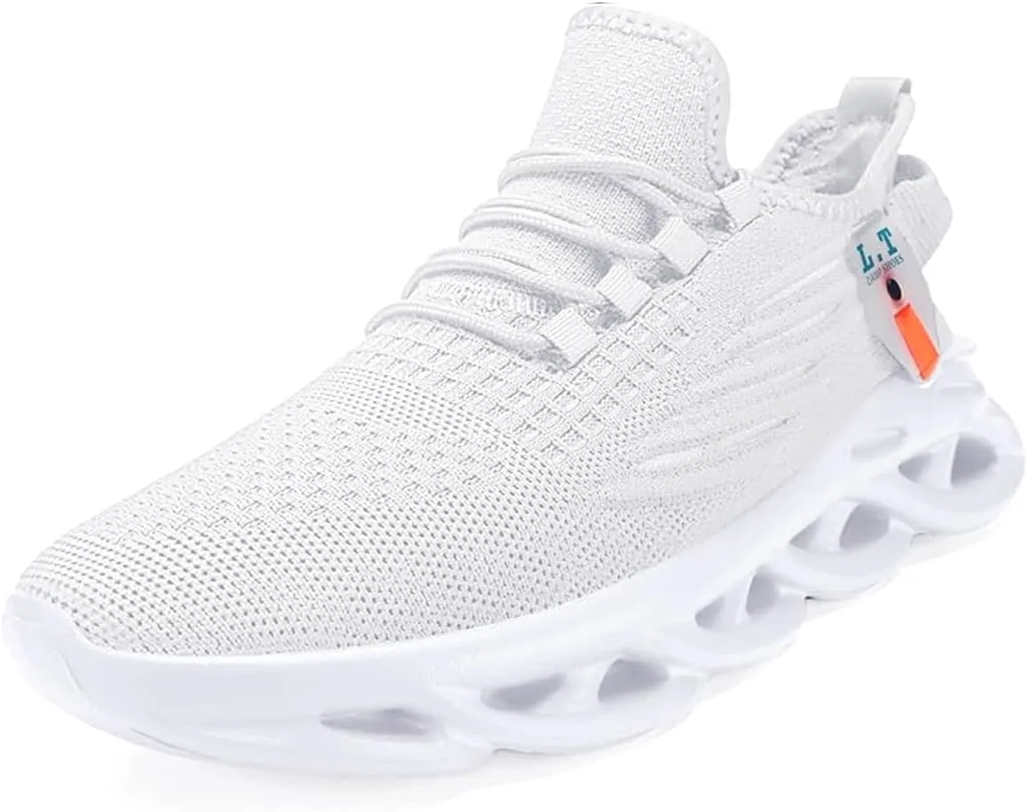 Mens Slip On Running Shoes Athletic Walking Trainers Non Slip Lightweight Breathable Mesh Tennis Comfortable Fashion Sneakers