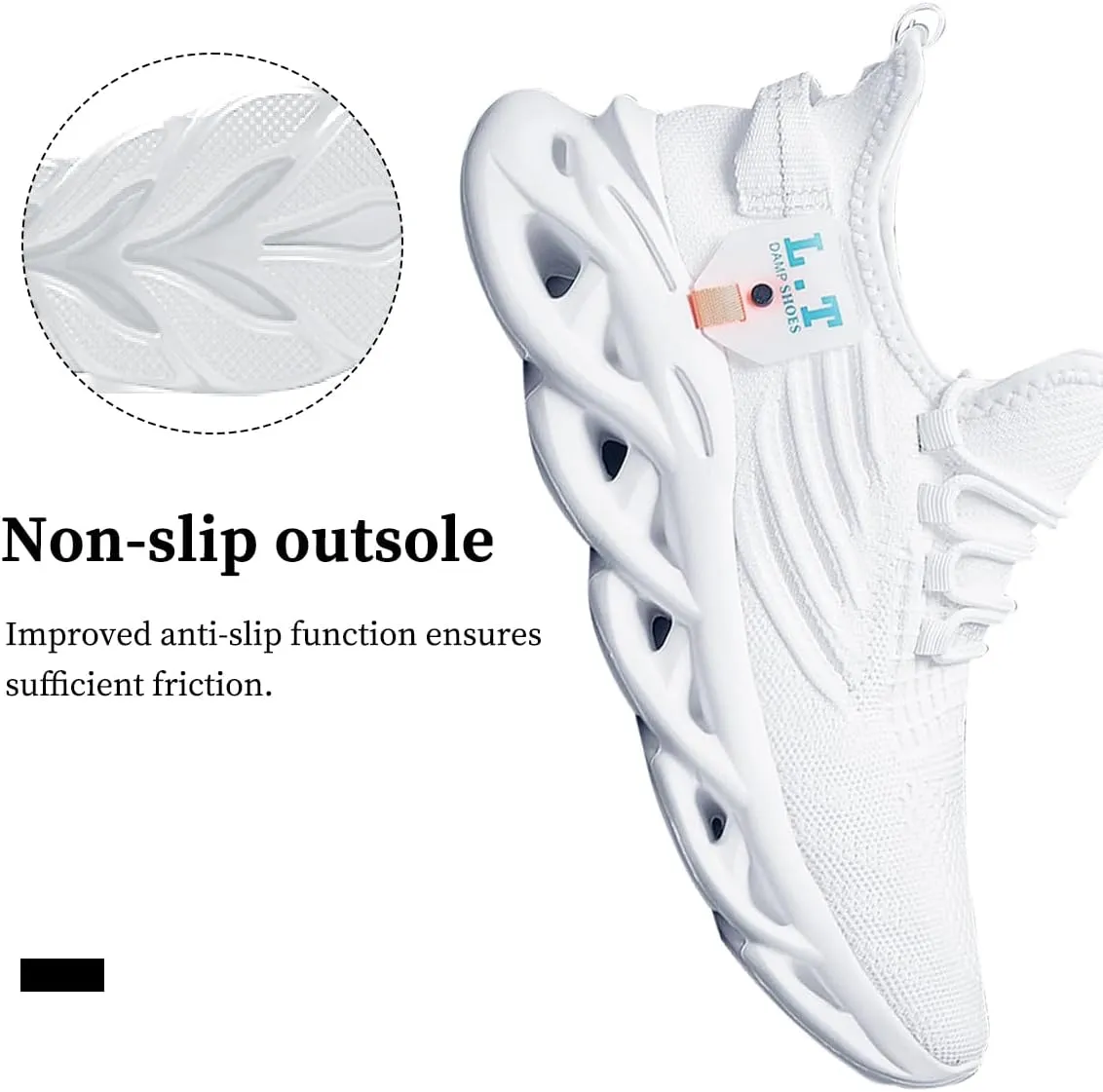 Mens Slip On Running Shoes Athletic Walking Trainers Non Slip Lightweight Breathable Mesh Tennis Comfortable Fashion Sneakers