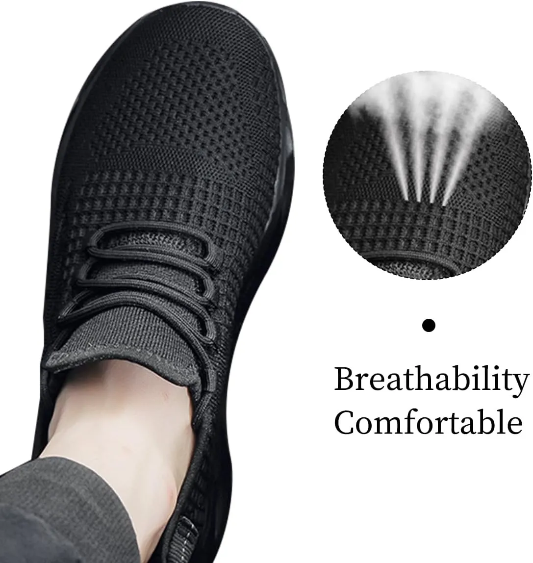 Mens Slip On Running Shoes Athletic Walking Trainers Non Slip Lightweight Breathable Mesh Tennis Comfortable Fashion Sneakers