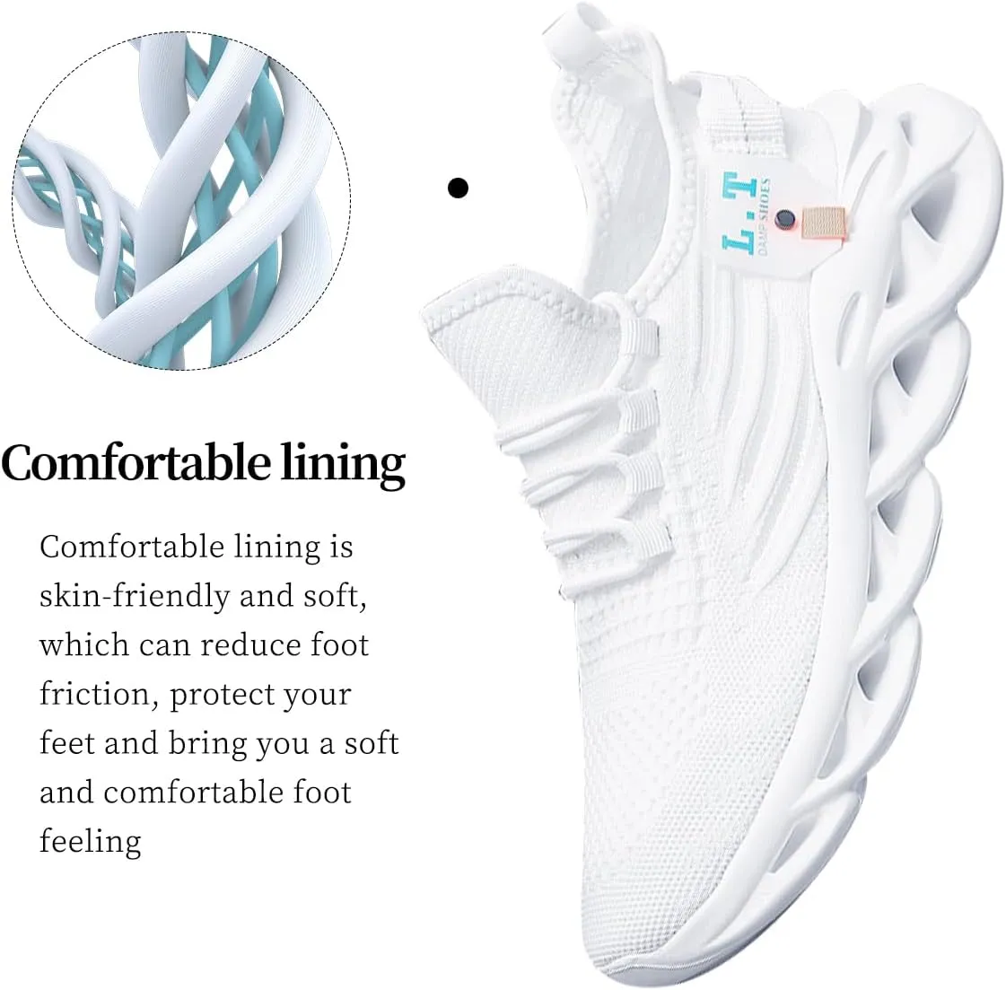 Mens Slip On Running Shoes Athletic Walking Trainers Non Slip Lightweight Breathable Mesh Tennis Comfortable Fashion Sneakers