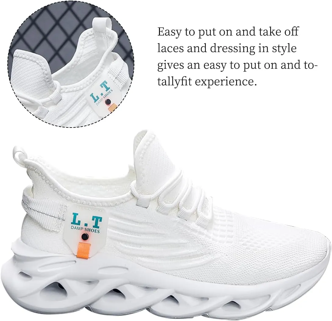Mens Slip On Running Shoes Athletic Walking Trainers Non Slip Lightweight Breathable Mesh Tennis Comfortable Fashion Sneakers