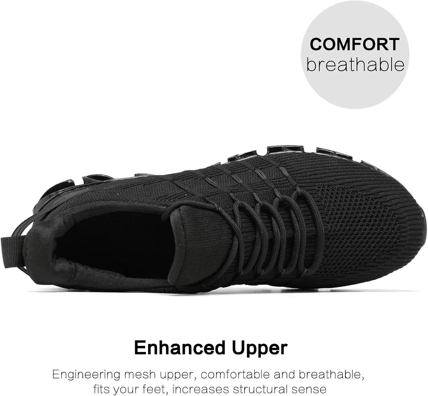 Mens Slip On Walking Shoes Blade Non Slip Tennis Running Shoes Lightweight Workout Breathable Mesh Fashion Sneakers