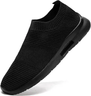 Mens Slip On Walking Shoes Mens Running Shoes Mesh Breathable Tennis Sneakers
