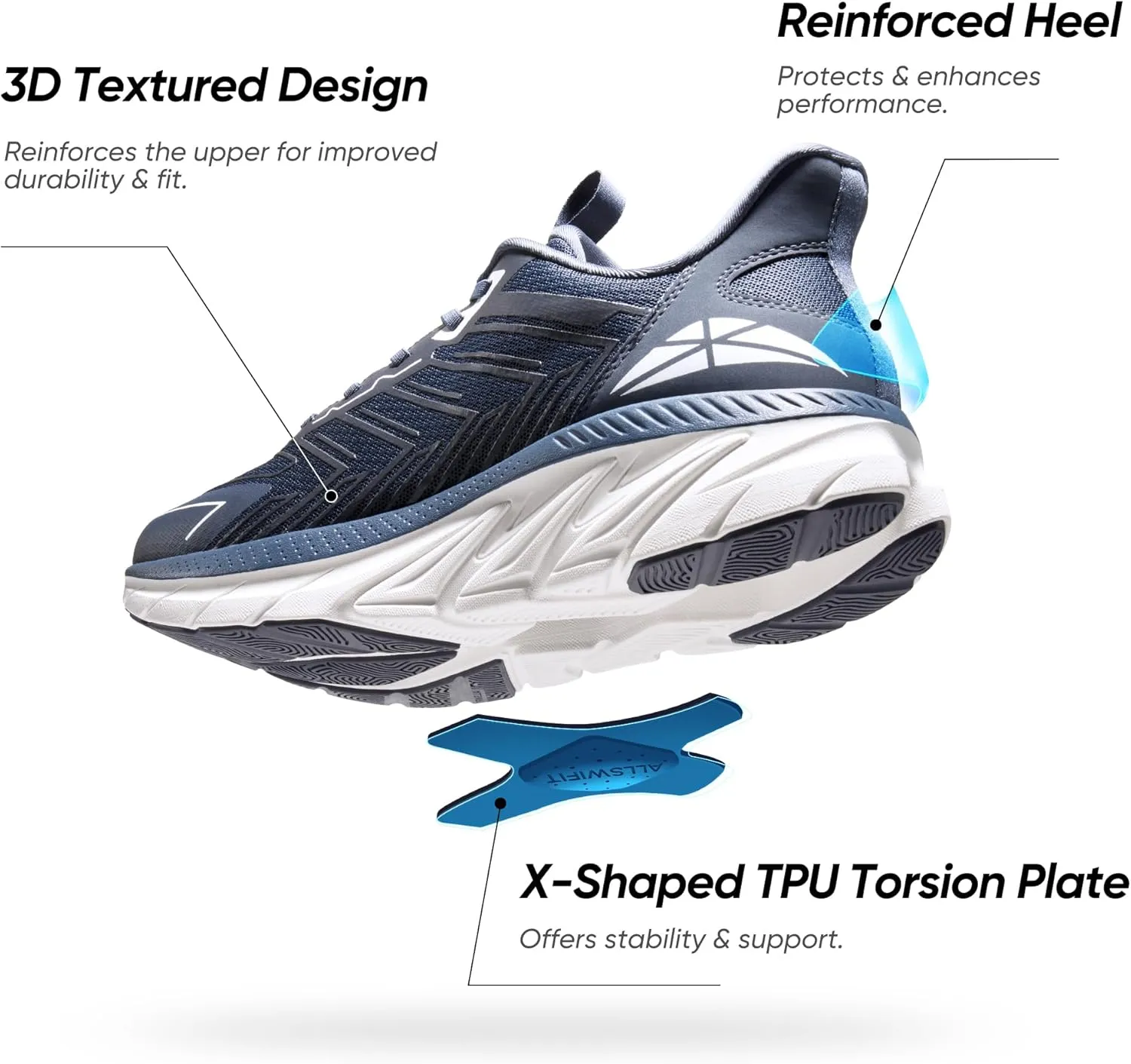 Men's Slip On Walking Shoes Running Comfortable Tennis Breathable Non Slip Athletic Gym Workout Cross Training Fashion Sneakers