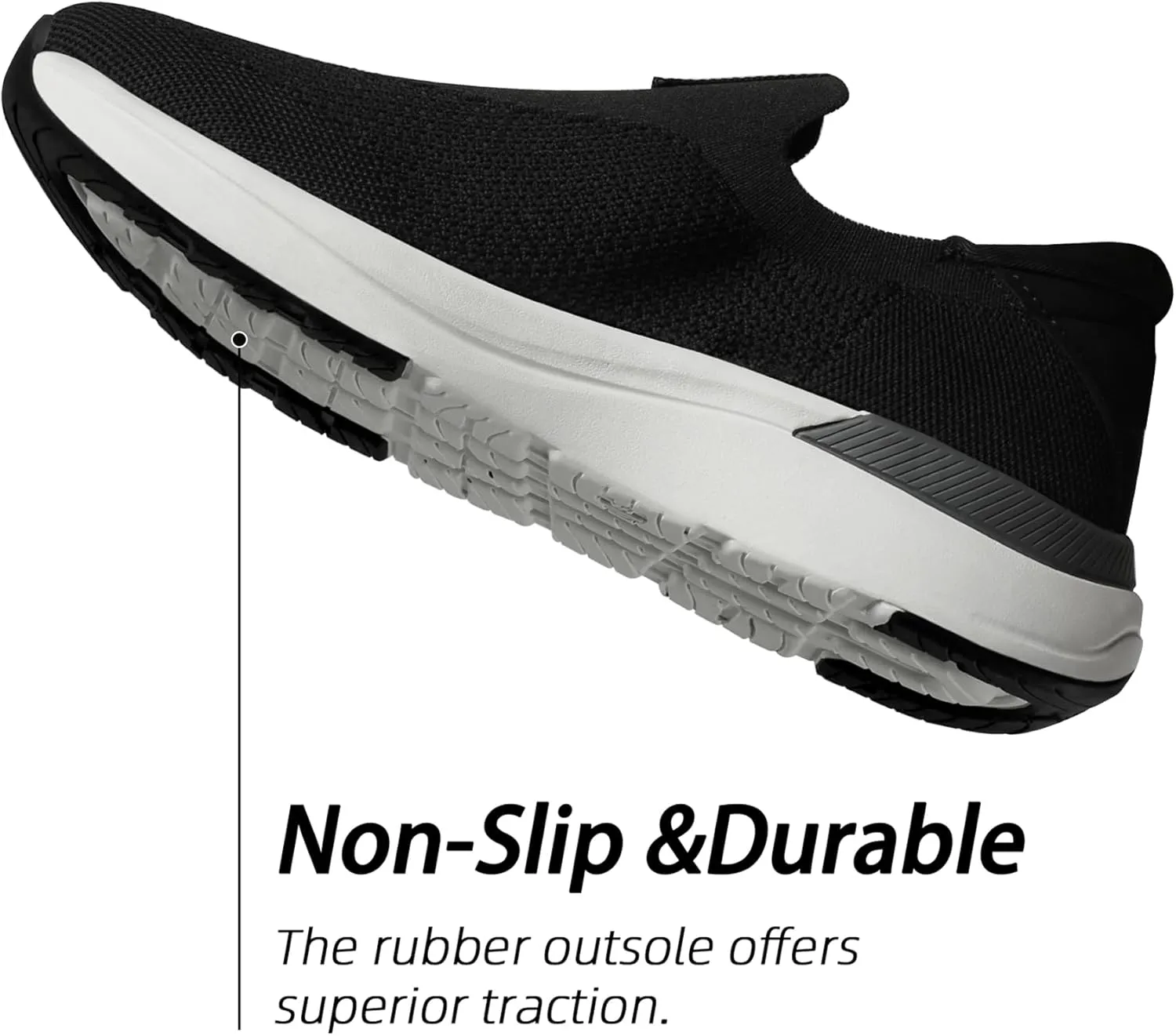 Mens Slip On Walking Shoes Running Tennis Shoes for Athletic Workout Gym Casual Non Slip Training Sneakers Breathable Knit Upper Indoor Outdoor