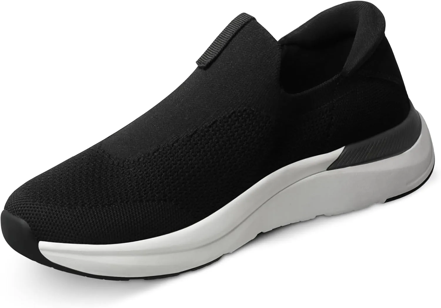 Mens Slip On Walking Shoes Running Tennis Shoes for Athletic Workout Gym Casual Non Slip Training Sneakers Breathable Knit Upper Indoor Outdoor