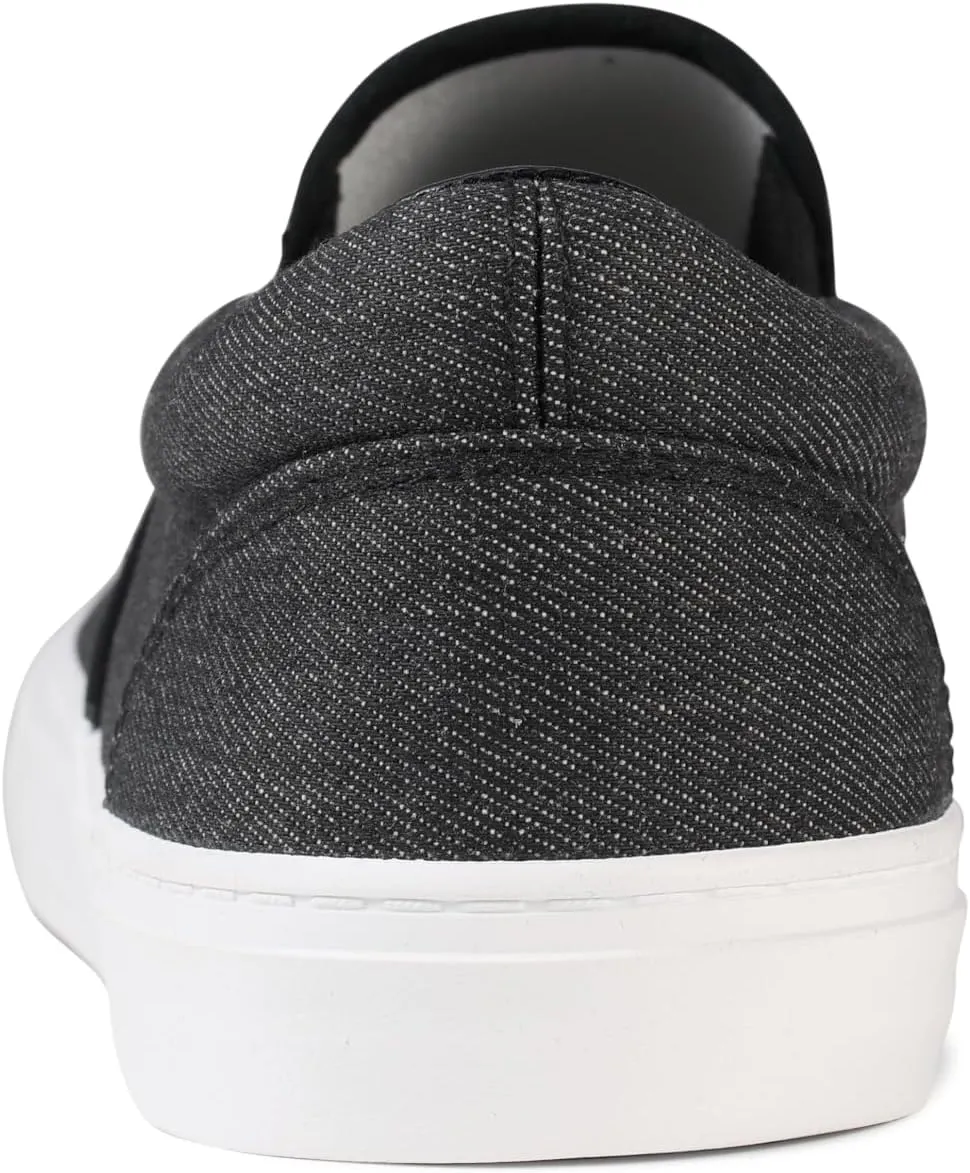 Men's Sneakers Classic Low Top Slip On Shoes Wide Canvas Skate Loafers Sneakers with Soft Insole Causal Dress Shoes for Men Comfortable Walking Shoes Slip on Sneakers for Men