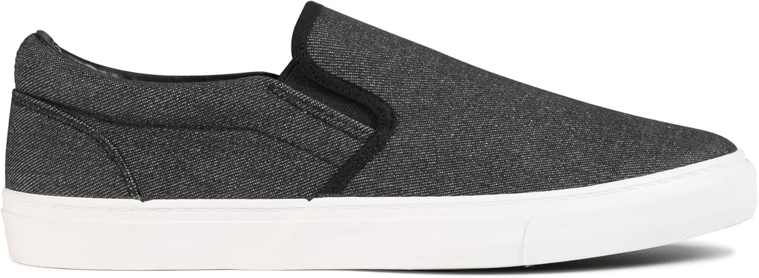 Men's Sneakers Classic Low Top Slip On Shoes Wide Canvas Skate Loafers Sneakers with Soft Insole Causal Dress Shoes for Men Comfortable Walking Shoes Slip on Sneakers for Men