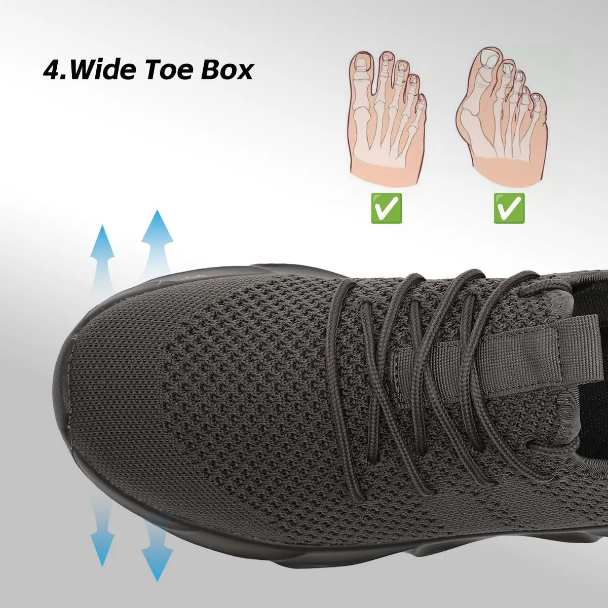Mens Walking Running Shoes Slip On Sneakers Non Slip Workout Tennis Athletic Casual Lightweight Breathable Mesh Shoes