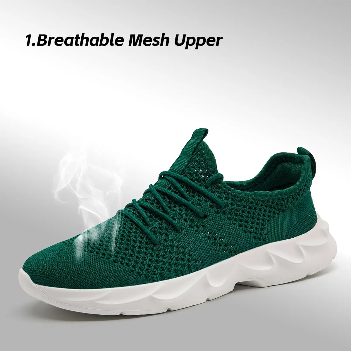 Mens Walking Running Shoes Slip On Sneakers Non Slip Workout Tennis Athletic Casual Lightweight Breathable Mesh Shoes