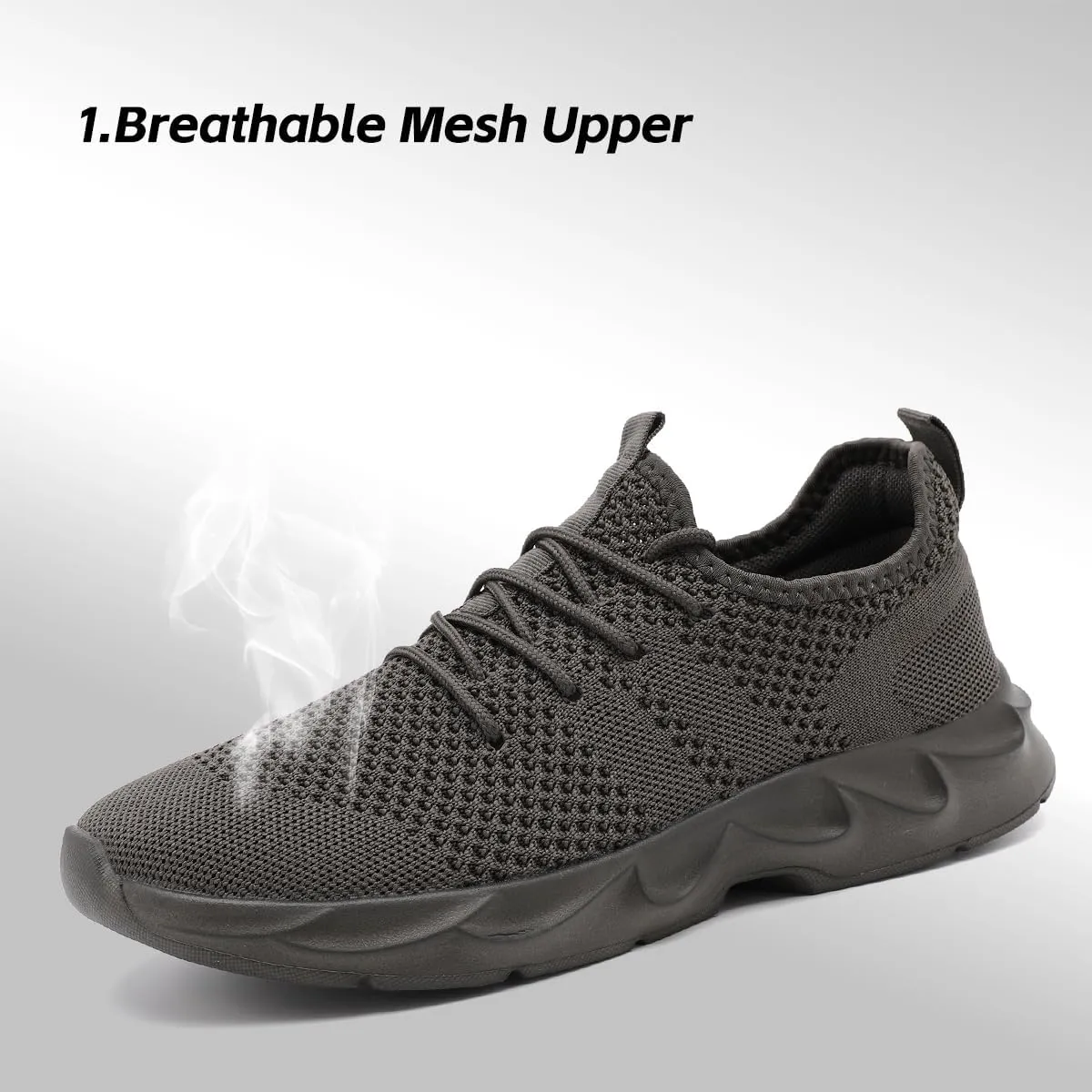 Mens Walking Running Shoes Slip On Sneakers Non Slip Workout Tennis Athletic Casual Lightweight Breathable Mesh Shoes