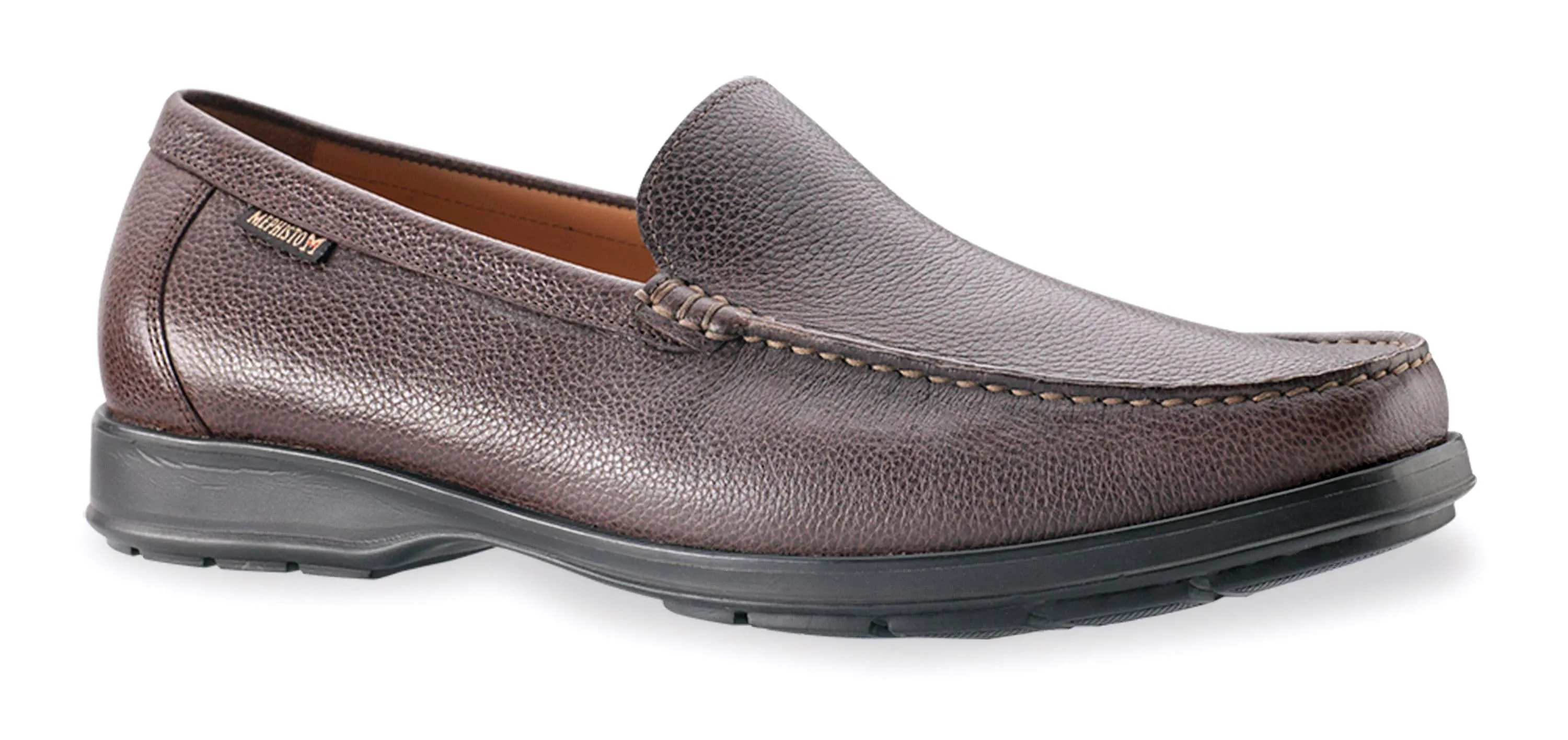 Mephisto Men's Henri Chestnut Pebble Grain Leather Loafer