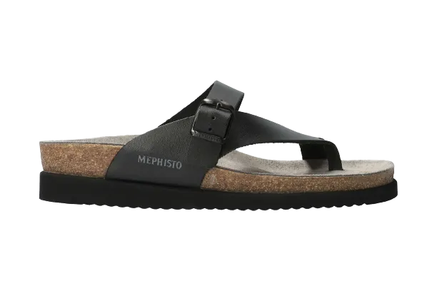 Mephisto Womens Helen Black Leather Sandals
