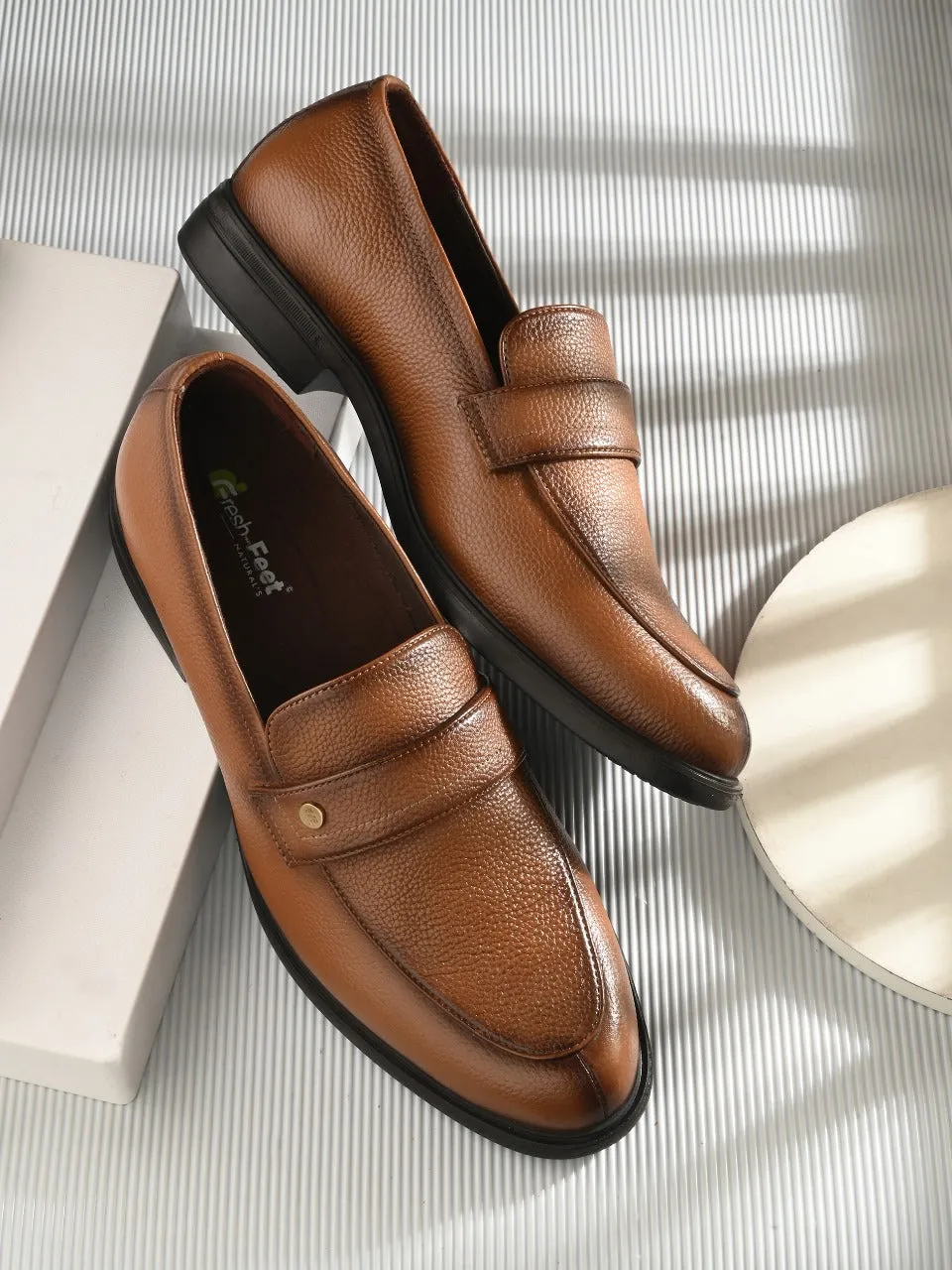 Milo Tan Formal Slip-on Shoes For Men