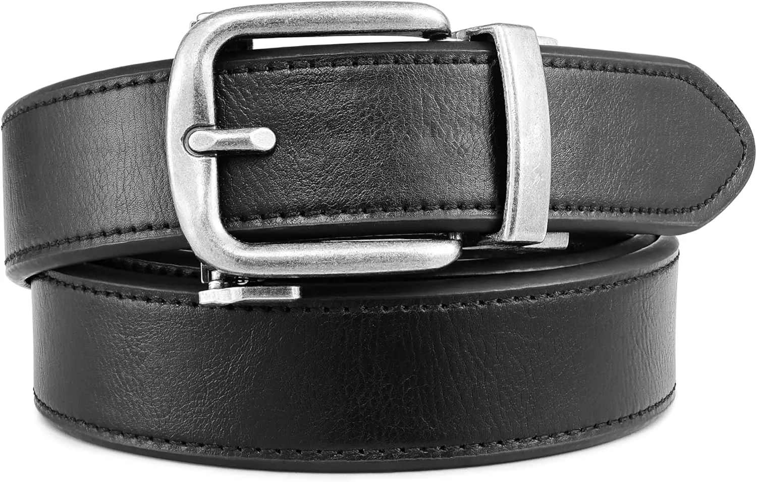 MILORDE Men's Ratchet Leather Belt for Casual Golf Dress Pants Shirts, Adjustable Fit, Comfortable and Easy To Use （35mm）