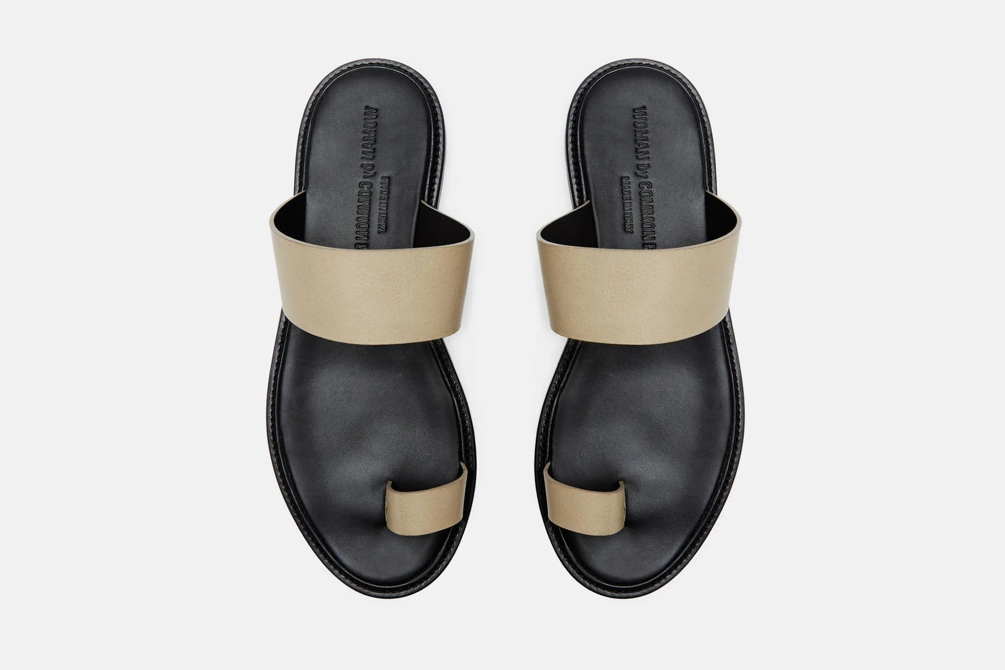 Minimalist Sandal in Leather - Olive