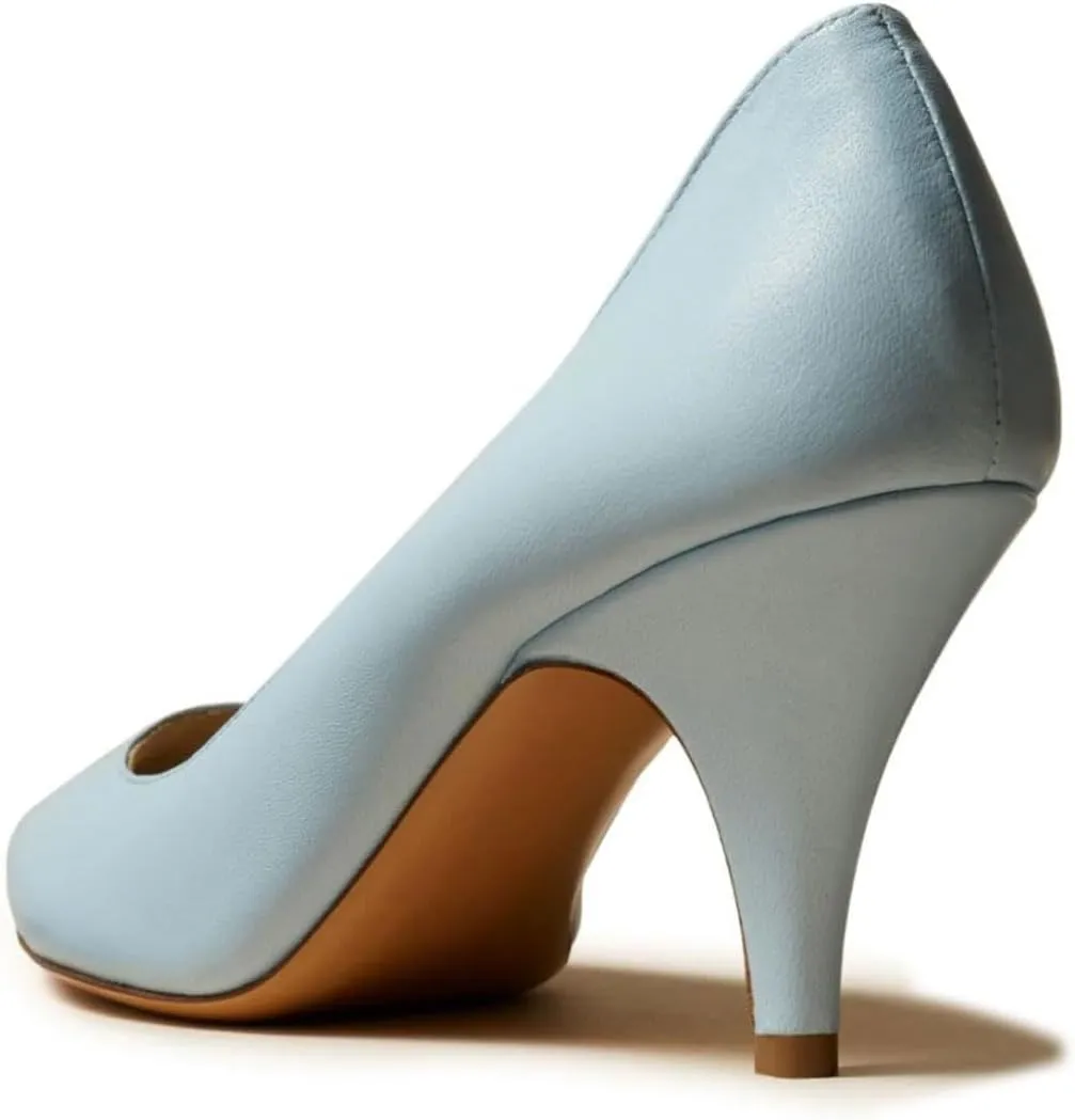 miss left Women Classic Closed Pointed Toe Pumps Slip On Solid Low Cone Heels Versatile Dressy Office Party Date Shoes Size 4-16 US