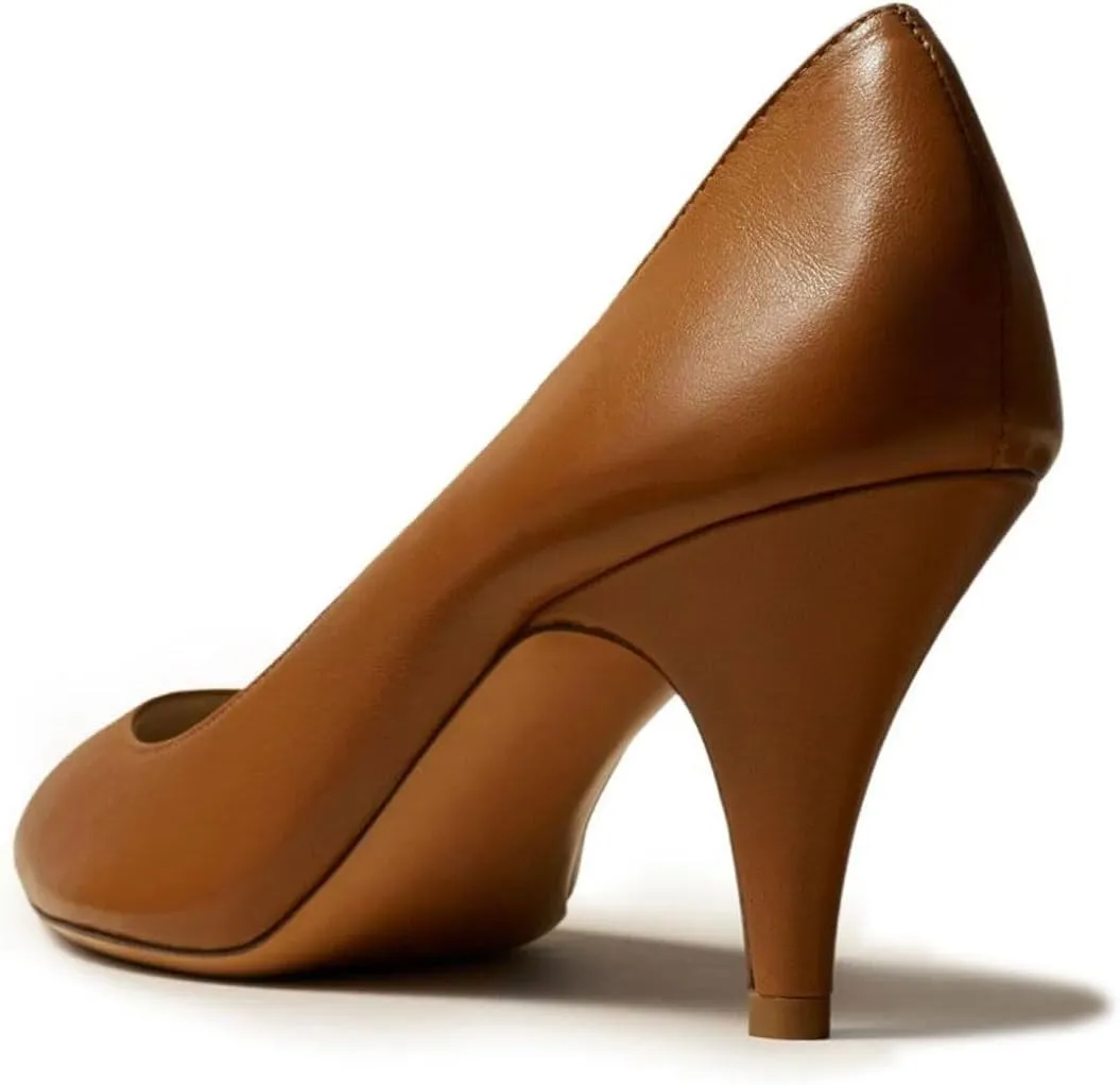 miss left Women Classic Closed Pointed Toe Pumps Slip On Solid Low Cone Heels Versatile Dressy Office Party Date Shoes Size 4-16 US