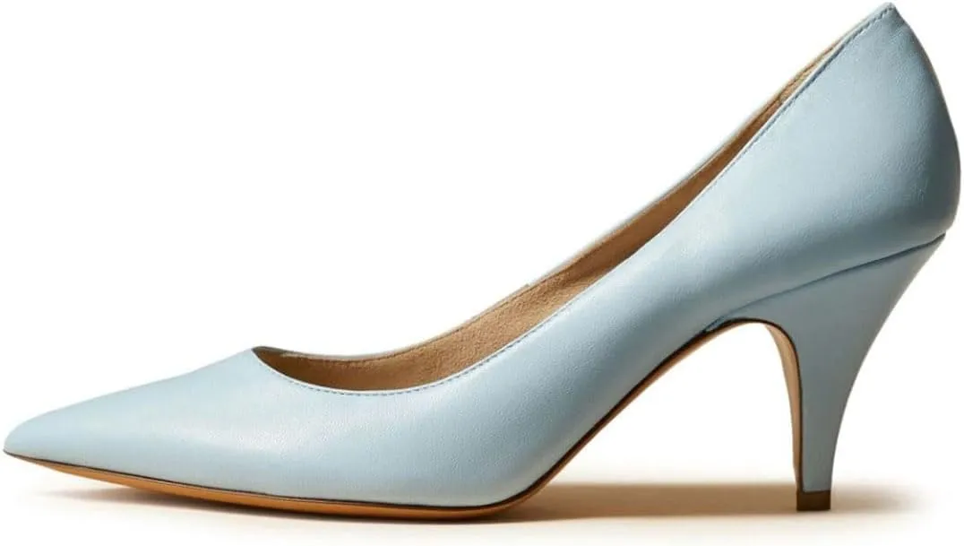 miss left Women Classic Closed Pointed Toe Pumps Slip On Solid Low Cone Heels Versatile Dressy Office Party Date Shoes Size 4-16 US