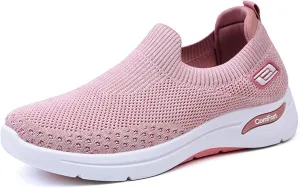 Mmoneyake Womens Slip On Walking Shoes Slip On Casual Mesh-Comfortable Tennis Workout Sneakers Comfort Lightweight Breathable Sock Shoe Non-Slip Mesh Casual Fashion Tennis Running Sneakers