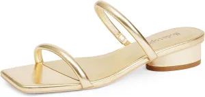 Modatope Square Open Toe Heeled Sandals Women Two Strap Chunky Heel Sandals for Women Low Block Heel Sandal Dressy