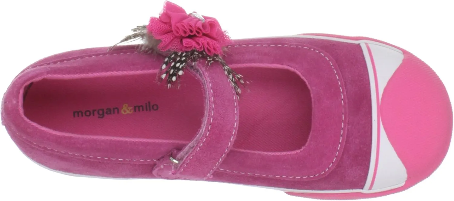 Morgan & Milo Avril MJ Feathered Floral Mary Jane Sneaker (Infant/Toddler/Little Kid)