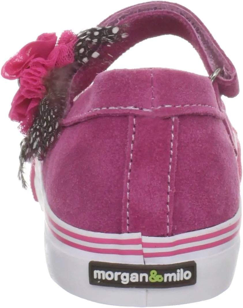 Morgan & Milo Avril MJ Feathered Floral Mary Jane Sneaker (Infant/Toddler/Little Kid)